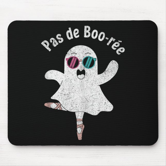 Pas De Boo-rée Cute Ballerina Ghost Funny Ballet T Mouse Pad (Front)