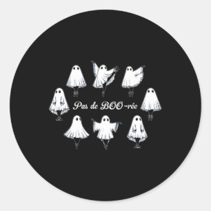 Pas De Boo-rée Funny Ballet Ghosts Dance Halloween Classic Round Sticker