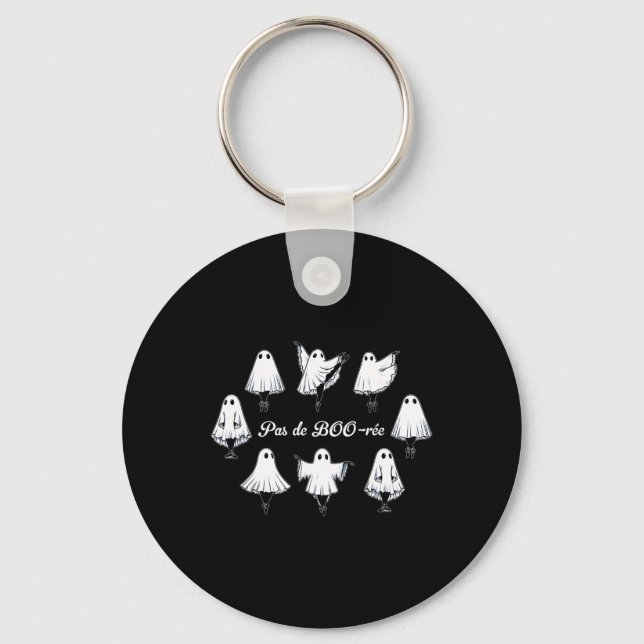 Pas De Boo-rée Funny Ballet Ghosts Dance Halloween Keychain (Front)