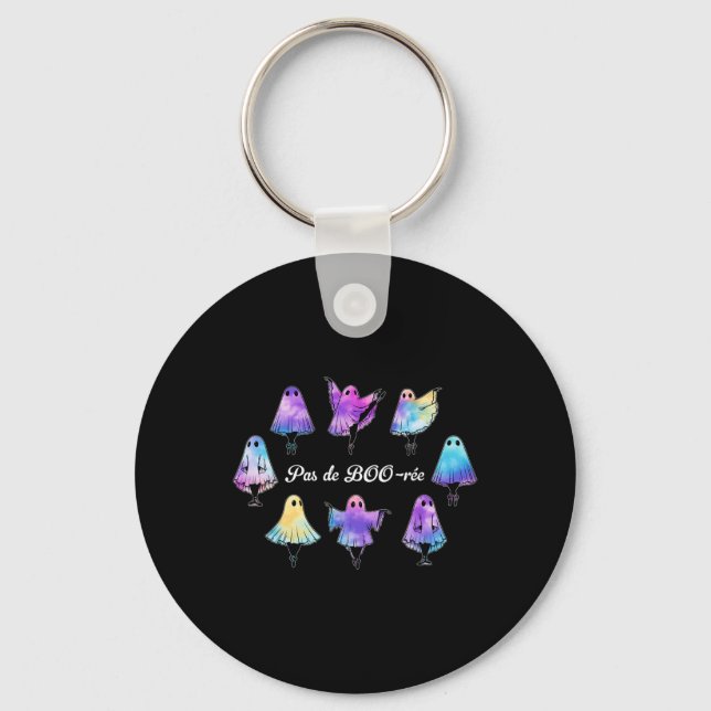 Pas De Boo-rée Funny Ballet Ghosts Dance Halloween Keychain (Front)