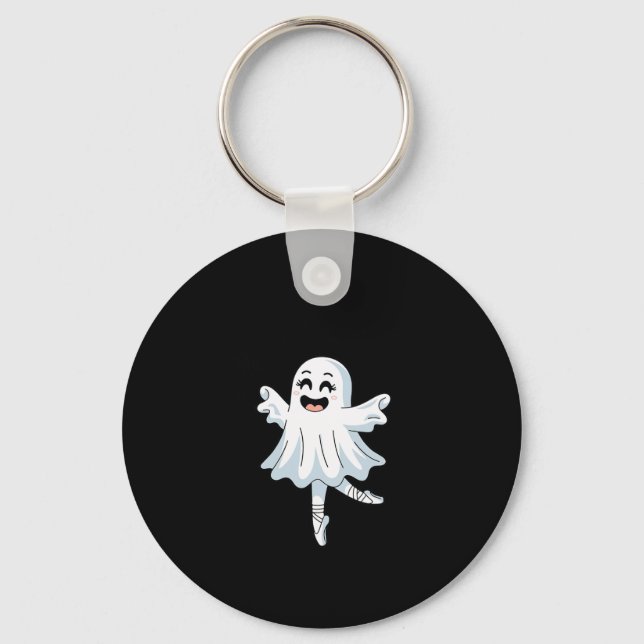 Pas De Boo-rée Funny Ballet Ghosts Halloween Dance Keychain (Front)