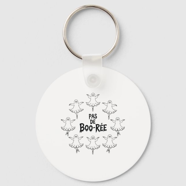 Pas De Boo-rée Funny Ballet Ghosts Halloween Dance Keychain (Front)