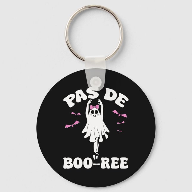 Pas De Boo-ree Funny Ballet Ghosts Halloween Dance Keychain (Front)