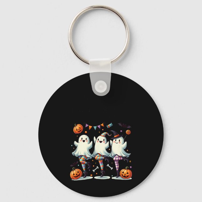 Pas De Boo-rée Funny Ballet Ghosts Halloween Dance Keychain (Front)