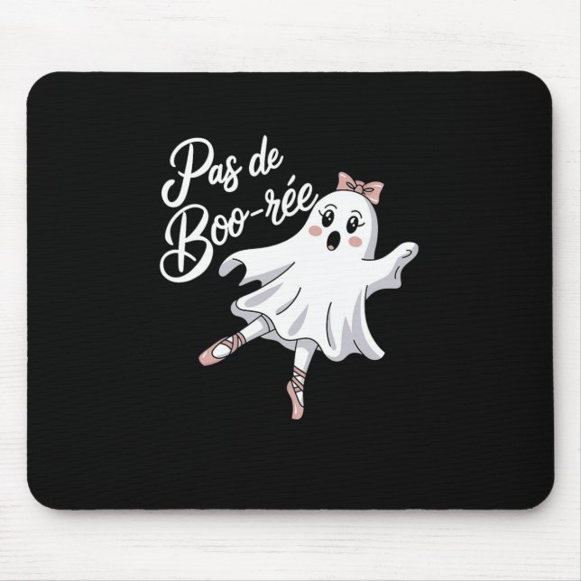 Pas De Boo-rée Funny Ballet Ghosts Halloween Dance Mouse Pad (Front)
