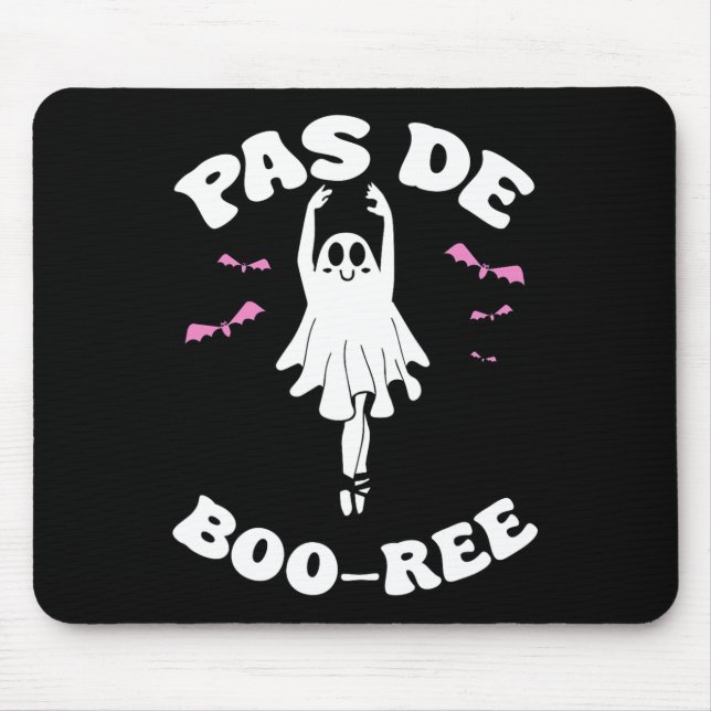 Pas De Boo-rée Funny Ballet Ghosts Halloween Dance Mouse Pad (Front)