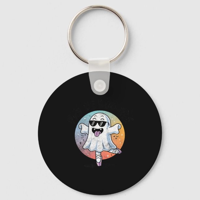 Pas De Boo Ree Funny Ghost Dance Ballet Halloween  Keychain (Front)