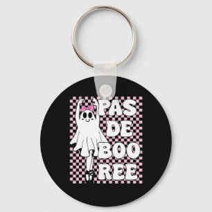Pas De Boo-ree Funny Retro Ballet Ghosts Halloween Keychain