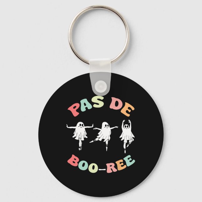 Pas De Boo-ree Ghost Ballet Dancer Halloween Dance Keychain (Front)