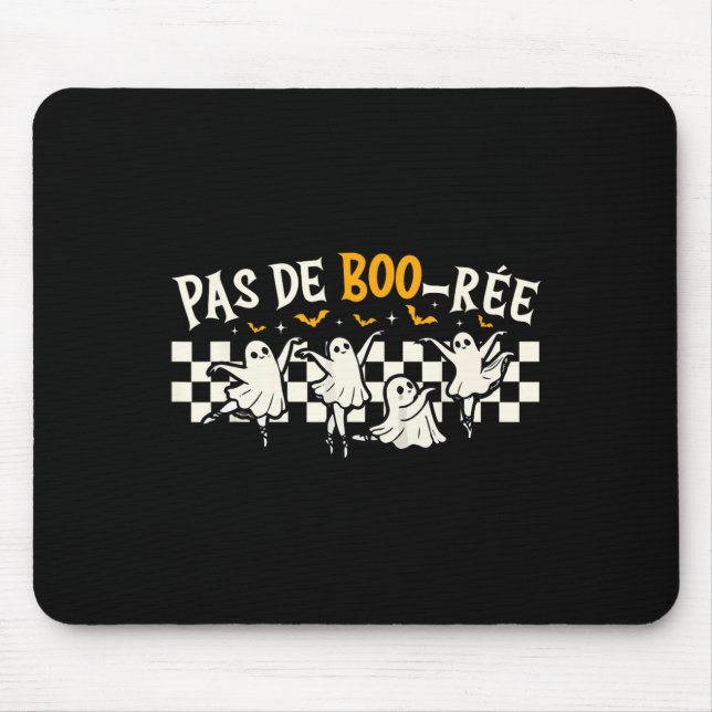 Pas De Boo-rée Ghost Ballet Dancer Halloween Dance Mouse Pad (Front)