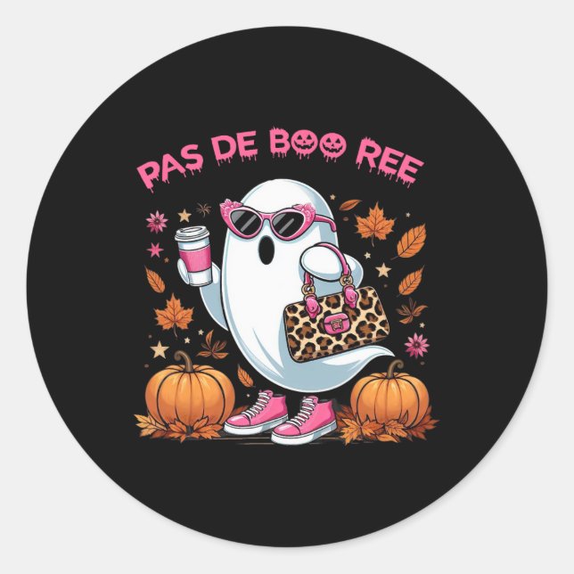 Pas De Boo Ree Halloween Spooky  Classic Round Sticker (Front)
