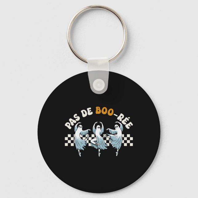 Pas De Boo-rée Spooky Halloween Ghost Ballet Dance Keychain (Front)