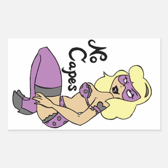 Pas de Capes Superhéroïne Sticker Pin-Up (Devant)
