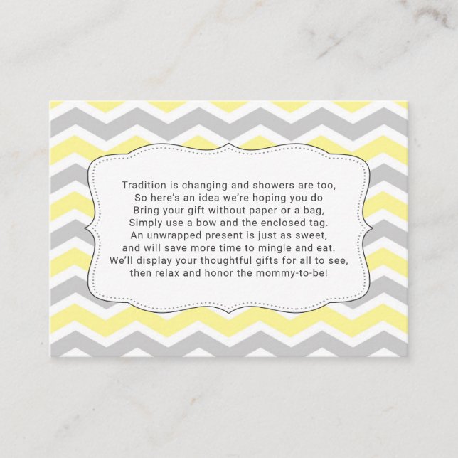 Pas de carte d'insertion de baby shower enveloppé, (Devant)