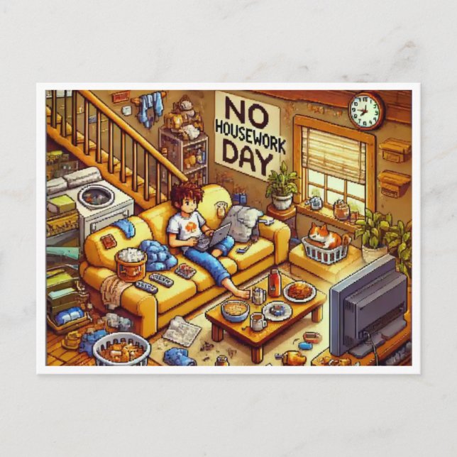 Pas de carte postale Pixel Art Jour (Devant)