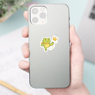 Pas de couronne pour moi ! Autocollant grenouille