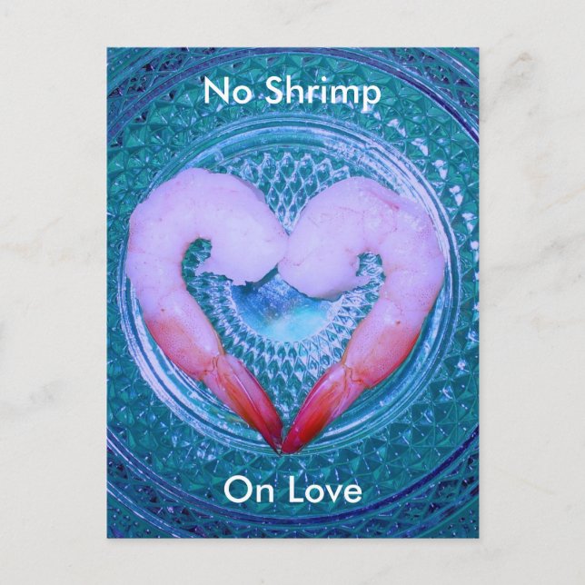 Pas de crevettes sur carte postale Amour (Devant)