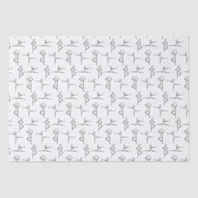 Pas De Doodle Ballerina Ballet Dancer Recital  Tissue Paper (Front)