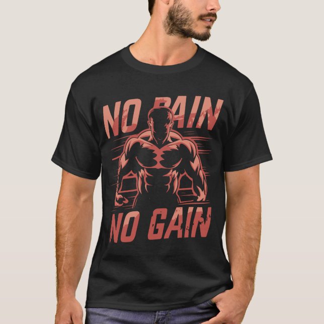Pas de douleur Pas de gain Gym T-shirt (Devant)