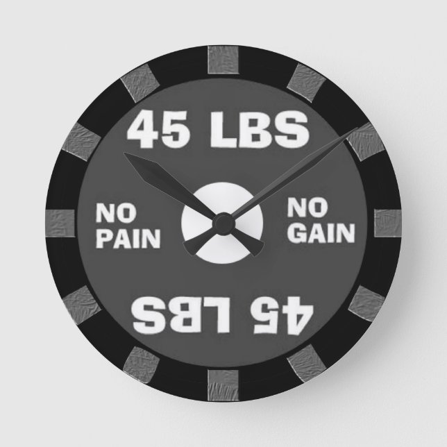 Pas de douleur Pas de gain Weighlifting Horloge mu (Recto)