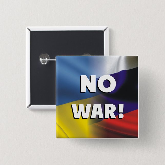 Pas de guerre entre la Russie et l'Ukraine.  Badge (Devant & derrière)