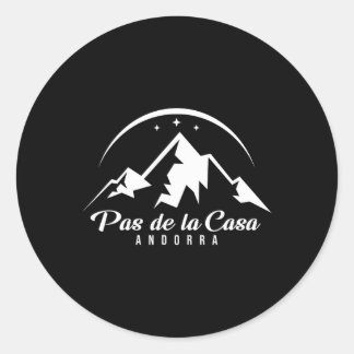 Pas De La Casa Andorra Ski Resort Skiing Snowboard Classic Round Sticker