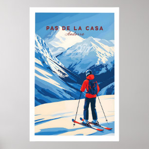 Pas de la Casa Grandvalira Ski Print Winter Sports