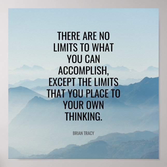 Pas de limites Poster inspirationnel et Décor Mur (Devant)