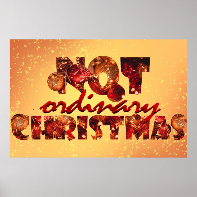 "Pas de Noël ordinaire" Police Art & Poster rouge (Devant)