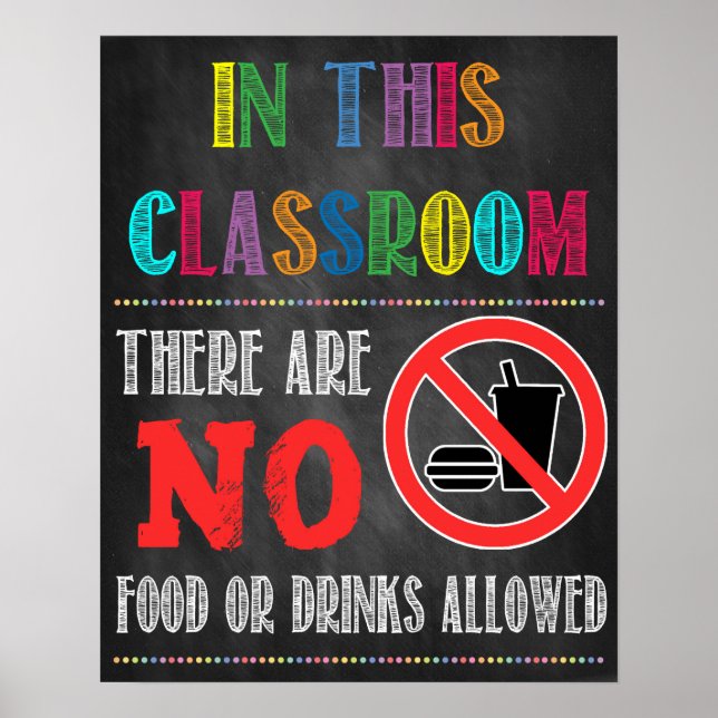 Pas De Nourriture Ou De Boissons Autorisés Poster  (Devant)