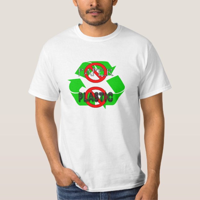Pas de papier Pas de recyclé en plastique T-shirt (Devant)