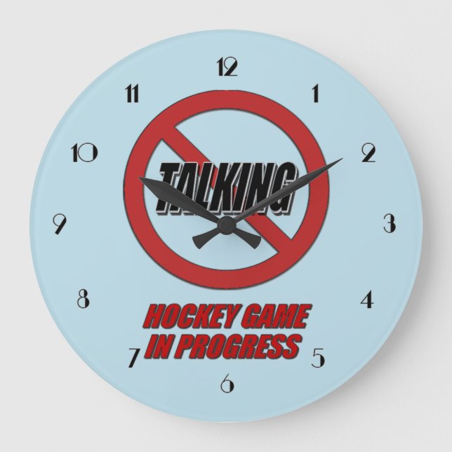 Pas De Parler De Hockey Jeu En Cours Horloge Mural (Recto)