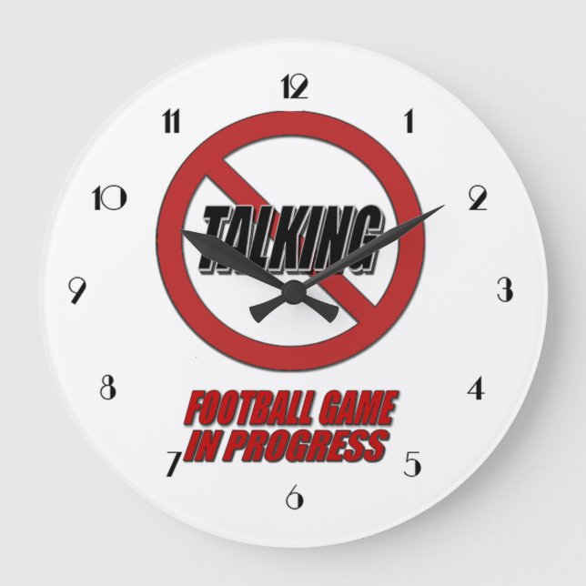 Pas De Parler Football Jeu En Cours Horloge Mur (Recto)