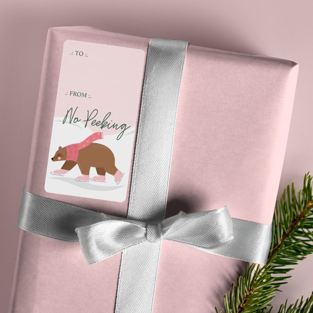 Pas De Pékin Ours Bois Patinage De Glace À De (No Peeking Woodland Bear Ice Skating To From Label)