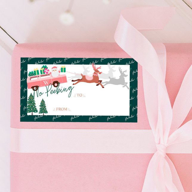 Pas De Pékin Père Noël Venir À Town Pink Van (No Peeking Santa's Comin' To Town Pink Van Label)
