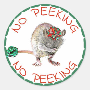 Pas de pékin, souris de Noël, étiquette cadeau