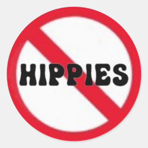 Pas de petit autocollant Hippies