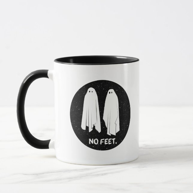Pas De Pieds Fantômes Drôle Geek Monochrome Mug (Gauche)