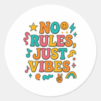 Pas de règles Sticker Vibes - Funky Retro