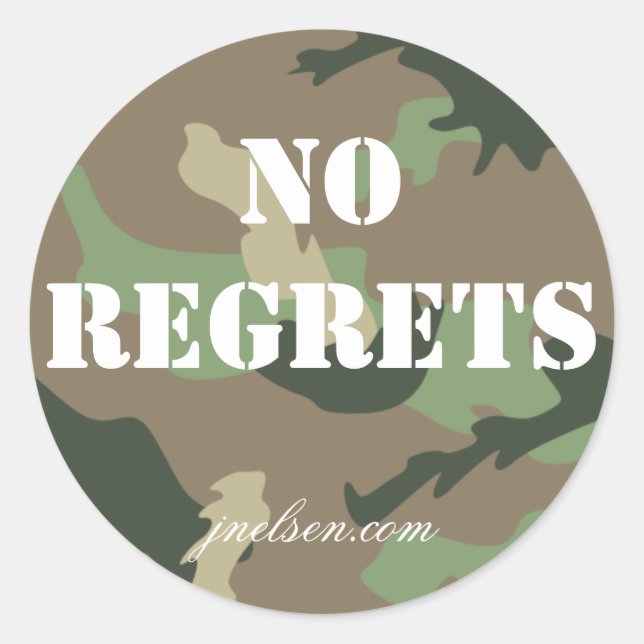 Pas de Regrets Camo Sticker jnelsen.com (Devant)