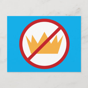 PAS DE ROIS ! Carte postale bleue anti-Trump