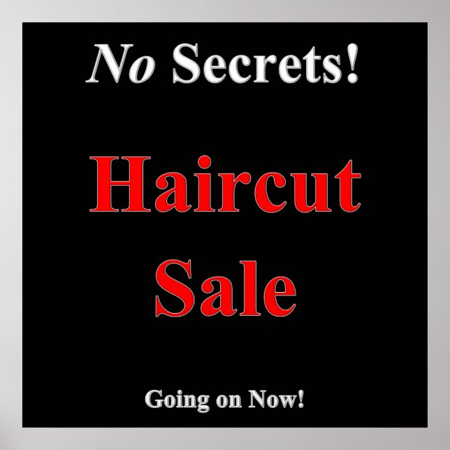 Pas de secret Haircut Vente Poster Matte (Devant)