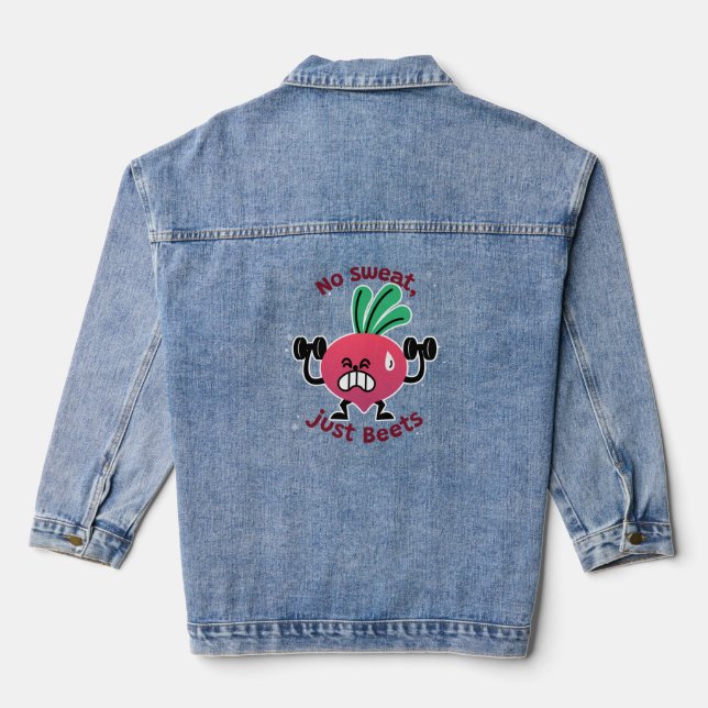 Pas de sueur, juste des betteraves Denim Jacket (Verso)