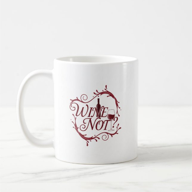 Pas de vin ? Élégante Mug À Thème Vin (Gauche)