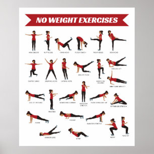 Pas d'exercice de poids Poster de fitness - Rouge