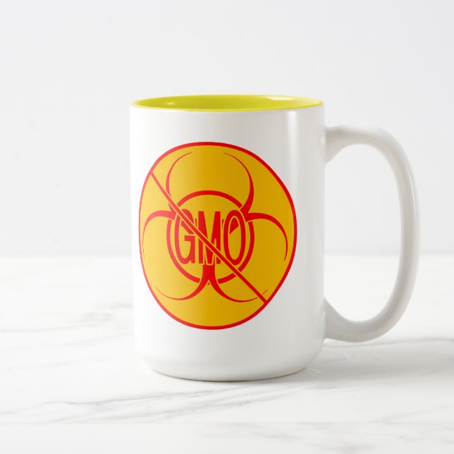 Pas d'OGM Café Mug Biodanger Avertissement OGM Cou (Droit)