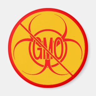 Pas d'OGM Magnets Biodanger Pas d'OGM Frigo Magnet