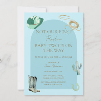 Pas notre premier Rodéo Baby Sprinkle Invitation
