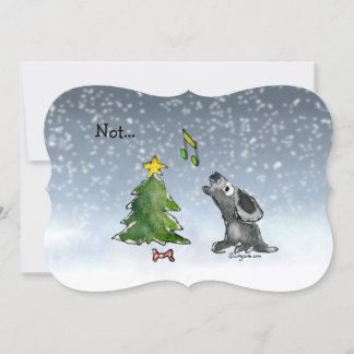Pas... une carte de dessin pour chiens de Noël de 