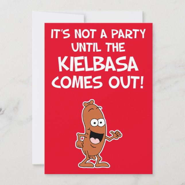 Pas Une Partie Jusqu'À Kielbasa Invitation Polonai (Devant)